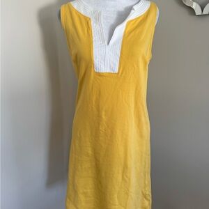 New York & Company Yellow Dress with White Trim